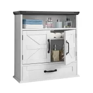 Armario Blanco para Baño 61x23x63,7 cm con Estantes Ajustables
