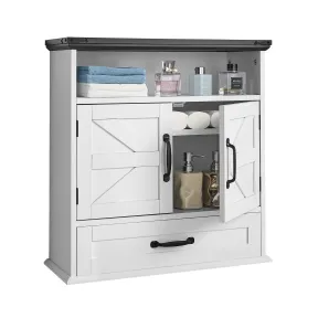 Armario Blanco para Baño 61x23x63,7 cm con Estantes Ajustables