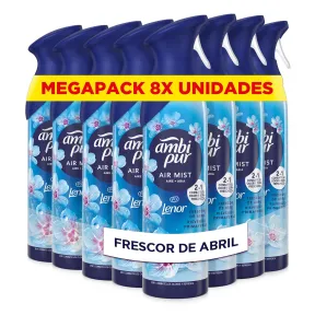 Ambientador En Spray Lenor Frescor De Abril - Ambi Pur 8x185ml