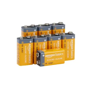 Pilas Alcalinas 9V Amazon Basics - Paquete de 8 Unidades