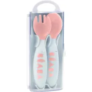 Cubiertos Ergonómicos BÉABA para Bebés | Lote de 2 Rosa