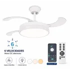 Ventilador de techo con luz LED, control remoto y APP