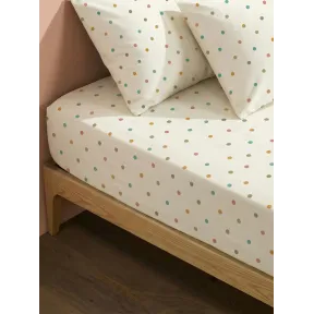 Sábana bajera de algodón beige 90x190 para cama individual