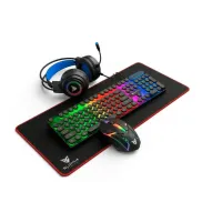 Kit Gaming Retroiluminado: Teclado, Ratón, Auriculares y Alfombrilla