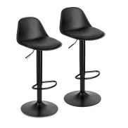 Taburetes de Bar Giratorios Ajustables con Respaldo y Reposapies