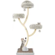 Árbol rascador de madera FANTASK de 178 cm con 3 superficies
