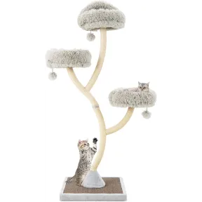 Árbol rascador de madera FANTASK de 178 cm con 3 superficies
