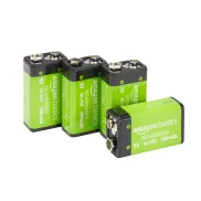 Pilas recargables NiMH de 9 V Amazon Basics, 4 unidades
