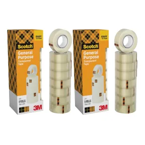 Cinta Adhesiva Transparente 19mm x 33m - 16 rollos 2 X 8