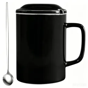 Gigante Taza de Cerámica Negra de Café 1000 ml