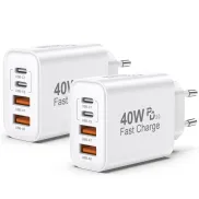 Cargadores USB C 40W Rápidos - Pack de 2 Unidades