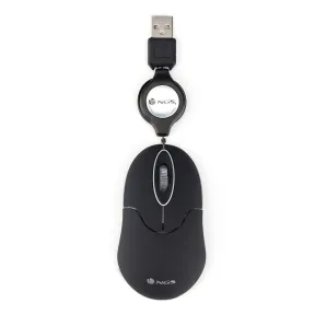 Ratón USB Retráctil 1000dpi con Cable Óptico
