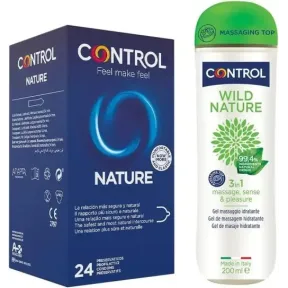 Pack 24 preservativos Nature y Gel corporal 3 en 1