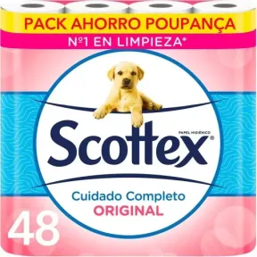 Scottex Original: 48 Rollos de Papel Higiénico