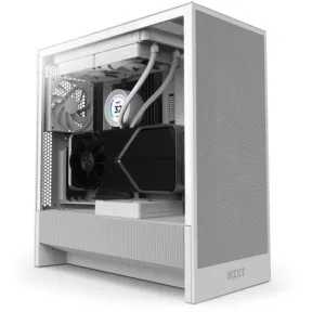 Torres Midi E-ATX Blanca NZXT H5 Flow 2024 USB-C Cristal Templado