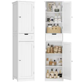 Mueble Alto de Baño Estrecho con Cajón y 2 Puertas