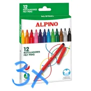 Rotuladores de Colores Alpino 12 | Punta 3mm Resistente