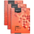 Cuaderno espiral A4+ rojo, 100 hojas, paquete de 3