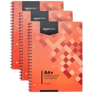 Cuaderno espiral A4+ rojo, 100 hojas, paquete de 3