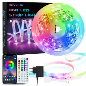 Tira LED RGB de 5m HOVVIDA, luces decorativas flexible
