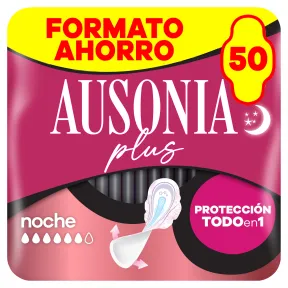 Pack de 50 unidades de Ausonia Ultrafina Plus Noche.