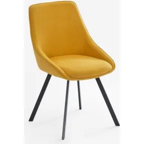 Silla moderna Navya amarilla de tela para salón-comedor
