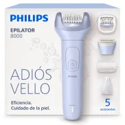Depiladora eléctrica Philips Serie 8000, uso en seco y mojado