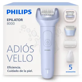 Depiladora eléctrica Philips Serie 8000, uso en seco y mojado