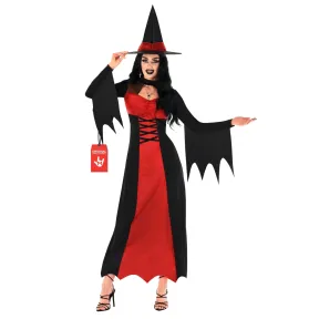 Disfraz de Bruja Negra Mujer con Sombrero para Halloween