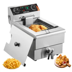 Freidora Eléctrica 3000W VEVOR, Cesto Acero 11L
