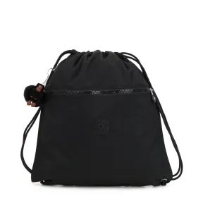 Mochila Mediana Kipling Supertaboo Negra + Llavero Impermeable