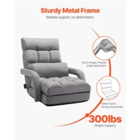 Sillón Ajustable VEVOR con Reposabrazos y Cojín Dorsal
