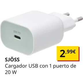 Cargador SJÖSS 20W USB-C de IKEA por solo 2,99€