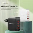 Cargador de Pared GaN 140W 4 Puertos PD Vention FEIB0-EU