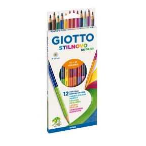 Lápices Bicolor Giotto Stilnovo: 12 Colores, Mina Resistente