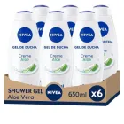 Gel de ducha Nivea Aloe Vera 6x650ml