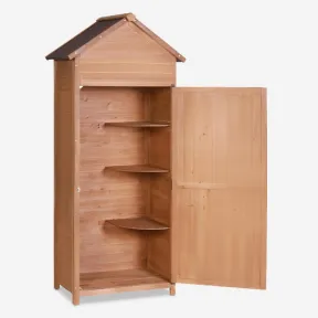 Caseta de jardín con armario y estantes de madera Scoter