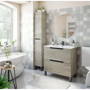 Lavabo con mueble de baño elegante y funcional