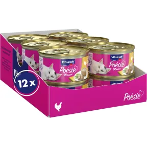 Mousse de Pollo para Gatos Vitakraft Poésie, Sin Azúcar 12 x 85 g