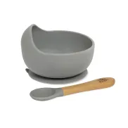 Bol con Ventosa de Silicona para Bebé y Cuchara Aprendizaje