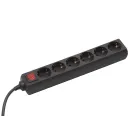 Regleta de 6 enchufes Meister | 1,4 m | Negro con interruptor