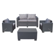 Conjunto de Jardín Menorca: Mesa Rectangular, Sofá y Sillones