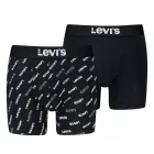 Pack 2 Boxer Negro Algodón LEVI'S Tallas M, L, XL