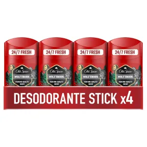 Desodorante para Hombre Old Spice Wolfthorn, 4x50ml.