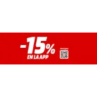 Descuento del 15% en la APP del 30/09 a las 20h al 01/10 a las 9h