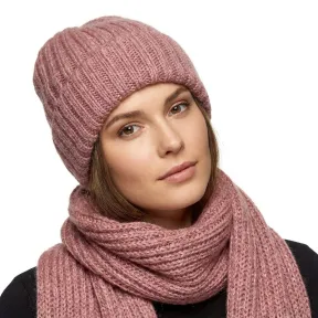 Set Rosa de Gorro de Punto y Bufanda de Cuello a Juego