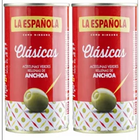 Aceitunas Rellenas de Anchoa Clásica 350g - 2X La Española