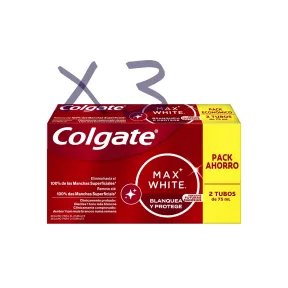 Colgate Max White 3pack: Pasta de Dientes Blanqueante 2x75ml