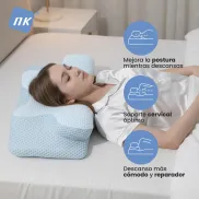 Almohada Ergonómica Cervical - Espuma 50D, Alivio del Dolor