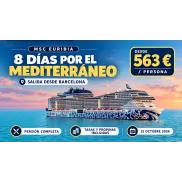 Crucero de 8 días por el Mediterráneo desde Barcelona: MSC Euribia